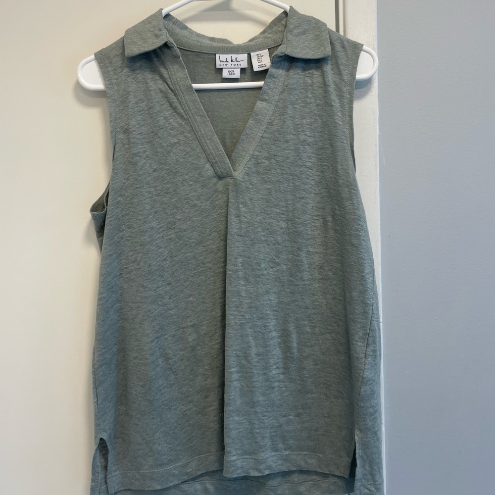 Linen Collared Top